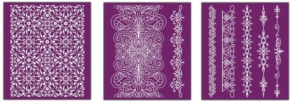 Belles and Whistles Silkscreen stencil Delicate Lace 20x25cm - slightly adhesive - reusable