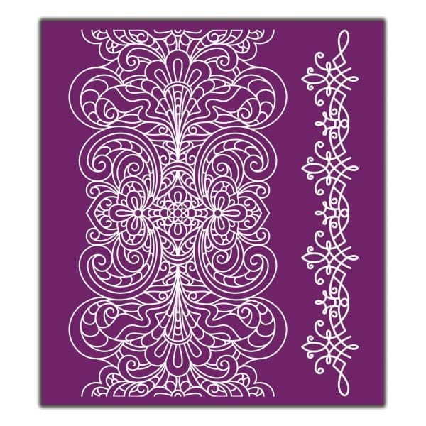 Belles and Whistles Silkscreen stencil Delicate Lace 20x25cm - slightly adhesive - reusable - Image 4