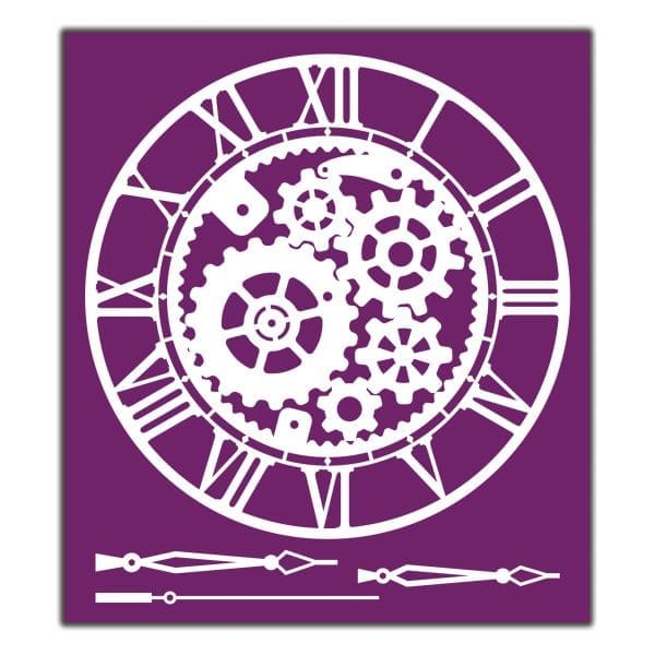 Belles and Whistles Silkscreen stencil steampunk 20x25cm - slightly adhesive - reusable - Image 3