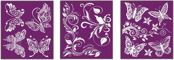 Belles and Whistles Silkscreen Stencil Butterflies 20x25cm - slightly adhesive - reusable