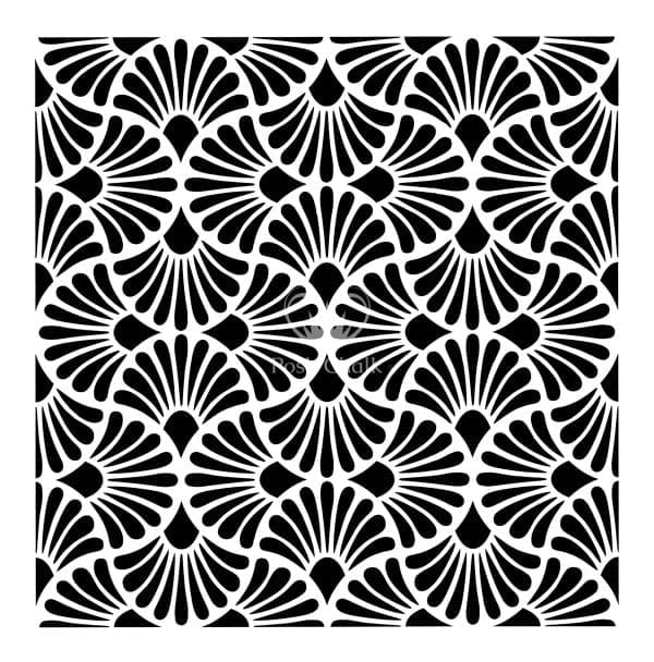 Posh Chalk stencil Art Deco Fan 50x50cm
