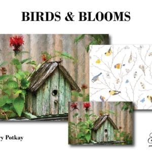 Grace on Design Decoupage Paper "Birds & Blooms" by Terry Potkay Set of 3