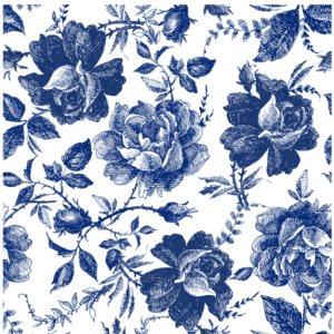 Belles & Whistles Rice Decoupage Paper Blue Sketched Flowers 3 sheets à 30 x 30cm