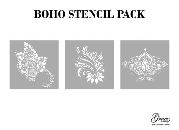Grace on Design stencil - non-adhesive - reusable - Boho 30x30cm - Set of 3