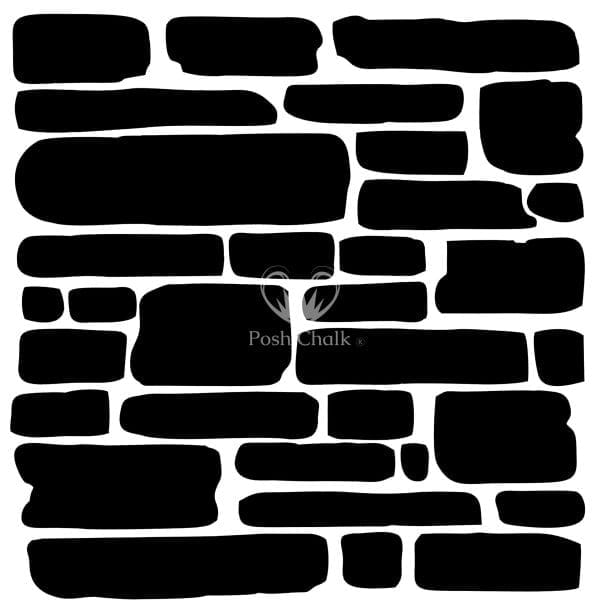 Posh Chalk stencil Brick Wall 50x50cm