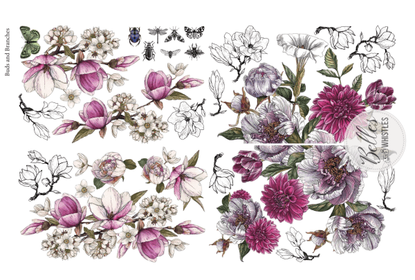Belles & Whistles Transfer Bud & Branches 61 x 81 cm