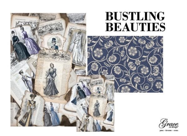 Grace on Design decoupage paper "Bustling Beauties" set of 3