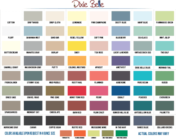 Dixie Belle Color Chart CMP-Silk-Terra (Pack of 100)