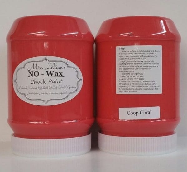 Miss Lillian's NO WAX Chock Paint Coop Coral