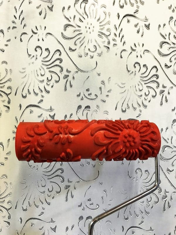 Pattern roller - Textured roller - Stamp roller - Decorative Art Roller Chrysantenum (red)