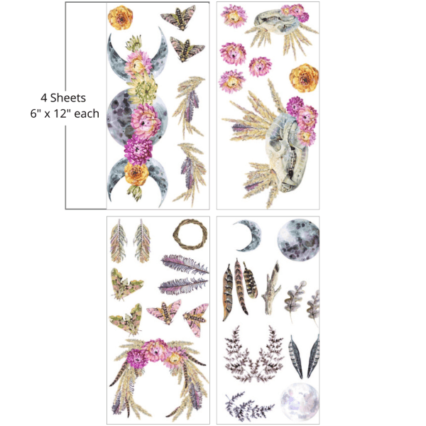 Belles & Whistles Transfer Desert Moon 4 sheets each 15.24 cm x 30.48 cm - Image 2