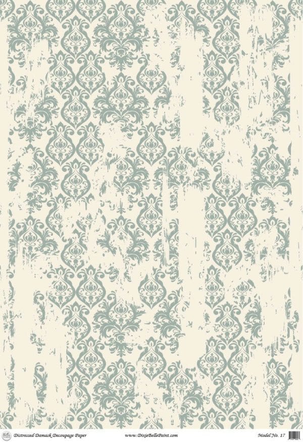Belles & Whistles Rice Decoupage A1 Distressed Damask 59.4 x 84.1 cm