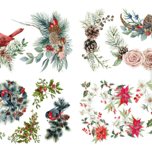 Belles & Whistles Transfer Evergreen & Holly 61 x 81 cm