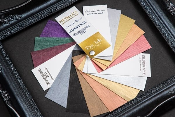 Dixie Belle color fan Gemstone Mousse, Gilding and Chameleon Wax
