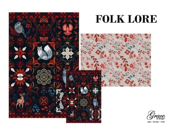 Grace on Design decoupage paper "Folk Lore" set of 3