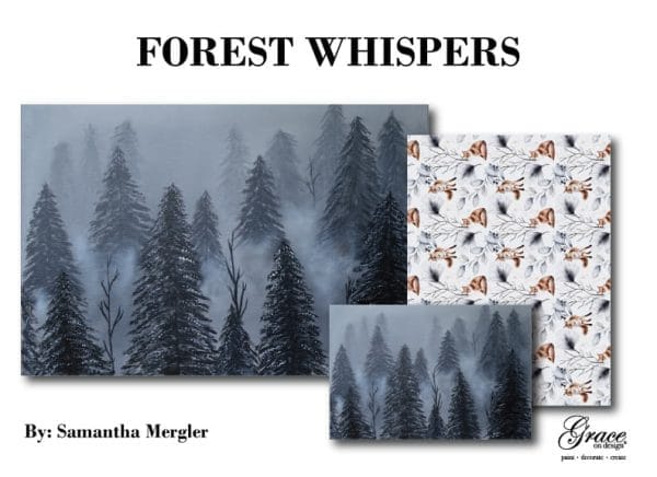 Grace on Design decoupage paper "Forest Whispers" by Samantha Mergler set of 3