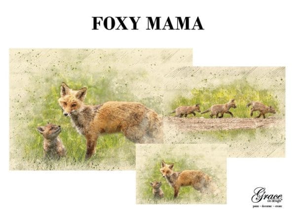 Grace on Design decoupage paper "Foxy Mama" set of 3
