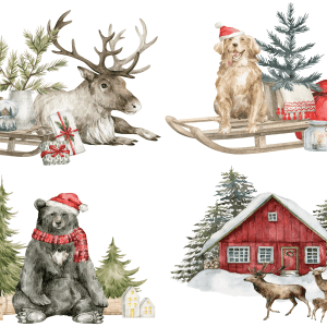 Belles & Whistles Rice Decoupage Paper Frosty Forest Friends DIN A4