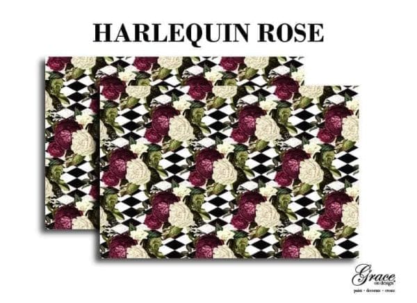 Grace on Design decoupage paper pattern "Harlequin Rose" set of 2
