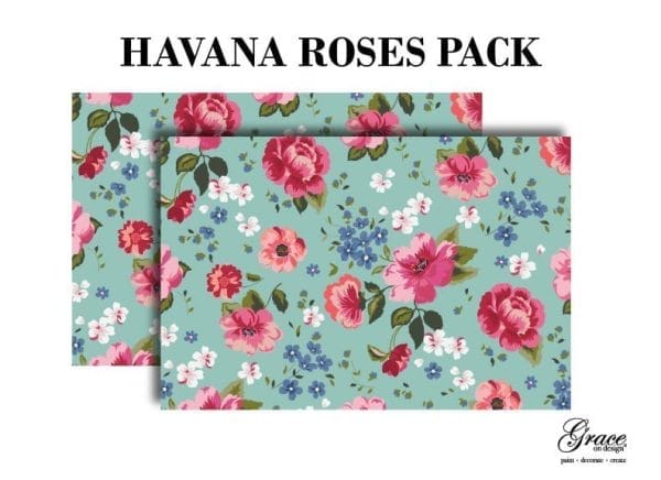 Grace on Design decoupage paper pattern "Havana Roses" set of 2