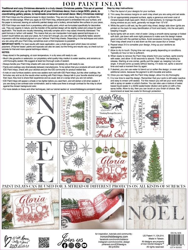 IOD Paint Inlays NOEL 12 x 16 inch Block - Image 10