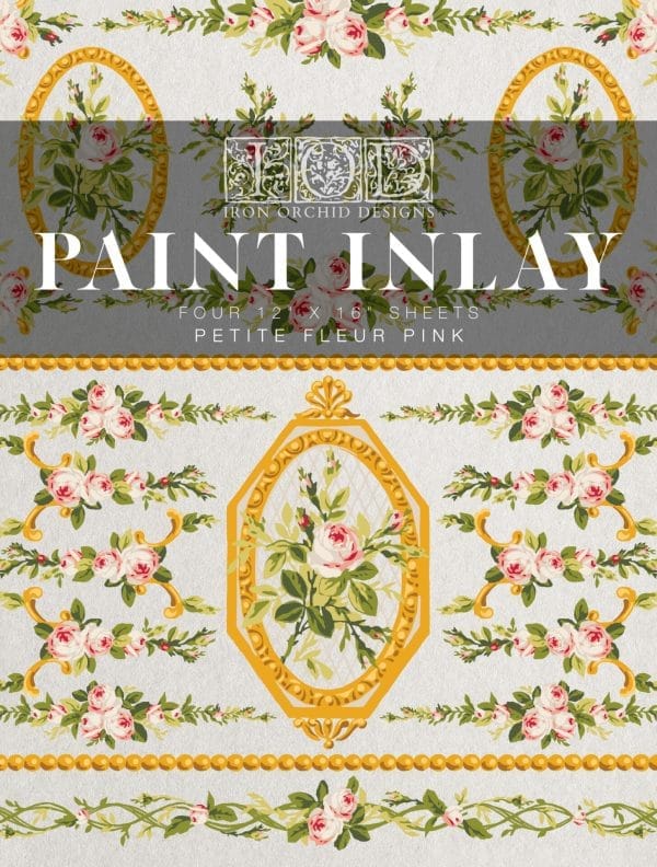 IOD Paint Inlays Petite Fleur Pink 12 x 16 inch Block