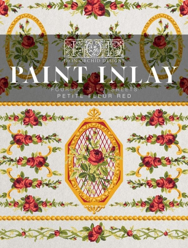 IOD Paint Inlays Petite Fleur Red 12 x 16 inch Block