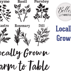 Belles and Whistles stencil Locally Grown 40x50cm - non-adhesive - reusable