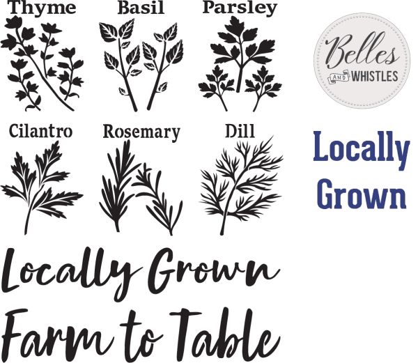 Belles and Whistles stencil Locally Grown 40x50cm - non-adhesive - reusable
