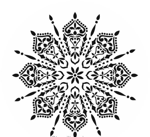 Posh Chalk stencil Spider Mandala 40x40cm