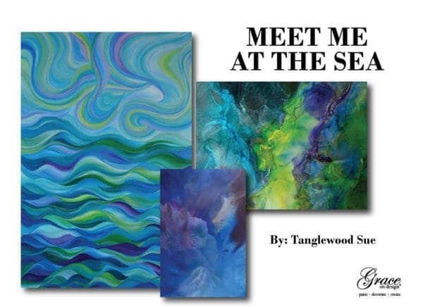 Grace on Design Decoupage Paper "Meet Me At The Sea" by Tanglewood Sue Set of 3