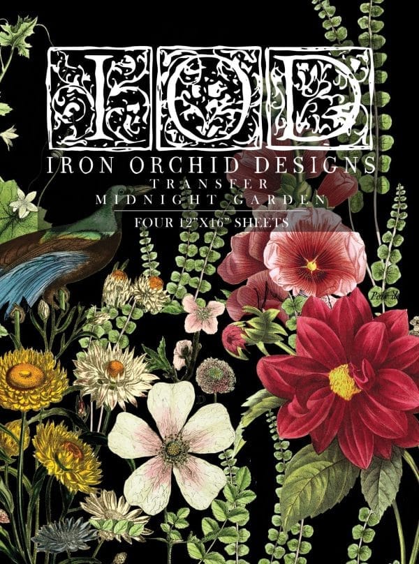 IOD Decor Transfer "Midnight Garden" 12 x 16 inch Block