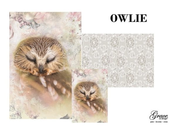Grace on Design decoupage paper "Owlie" set of 3