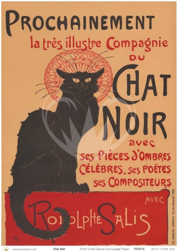 Posh Chalk Deluxe Decoupage CHAT NOIR