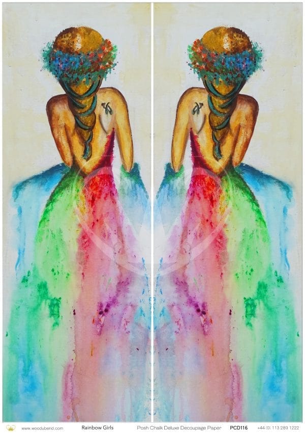 Posh Chalk Deluxe Decoupage RAINBOW GIRL
