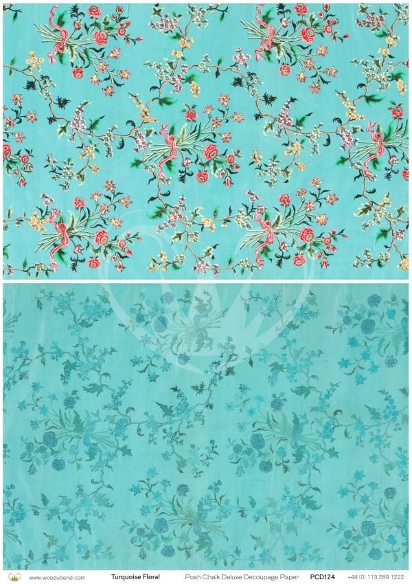 Posh Chalk Deluxe Decoupage TURQUISE FLORAL