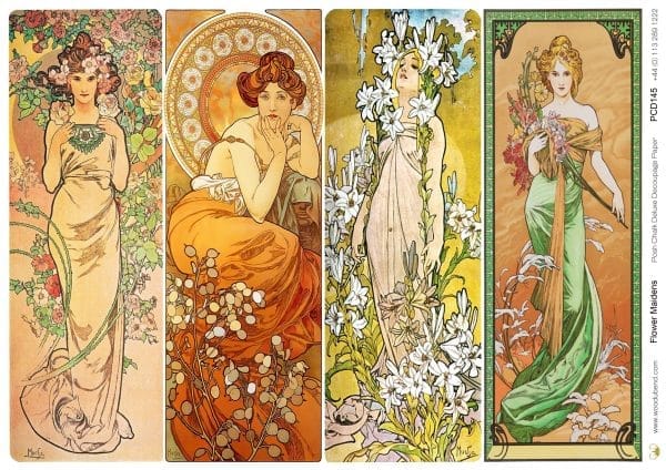 Posh Chalk Deluxe Decoupage FLOWER MAIDENS