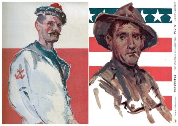 Posh Chalk Deluxe Decoupage MEN OF THE FLAG