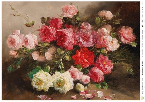 Posh Chalk Deluxe Decoupage BASKET OF ROSES