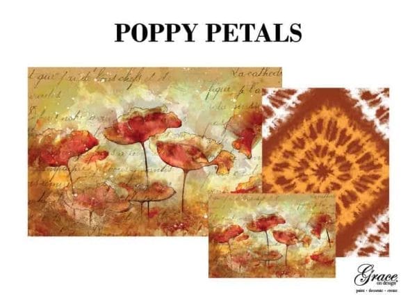 Grace on Design decoupage paper "Poppy Petals" set of 3