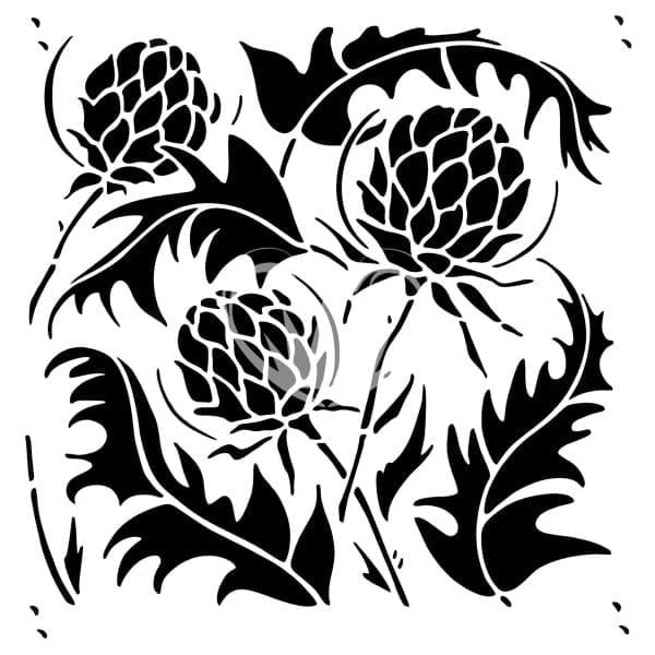 Posh Chalk stencil JMM Artichokes and Leaves 30x30cm