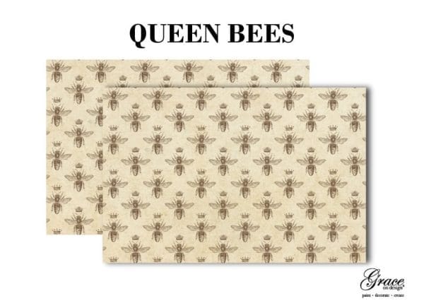 Grace on Design decoupage paper pattern "Queen Bees" set of 2