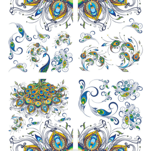 Belles & Whistles Transfer Retro Peacock 61 x 81 cm