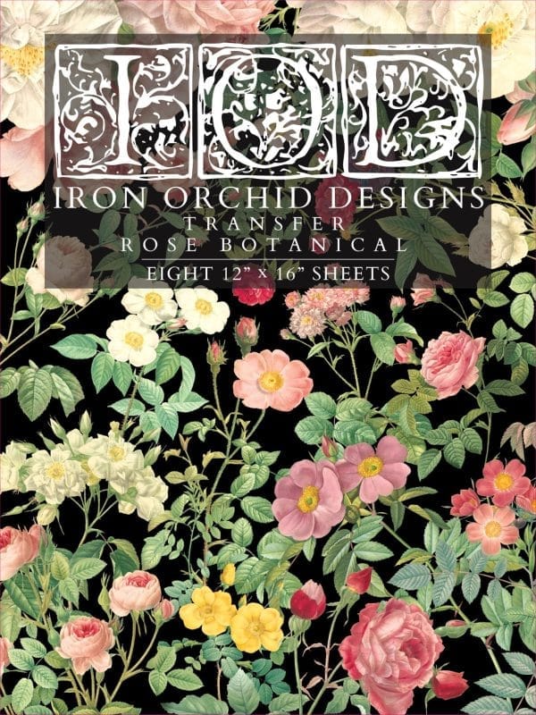 IOD Decor Transfer ROSE BOTANICAL 12 x 16 inch Block