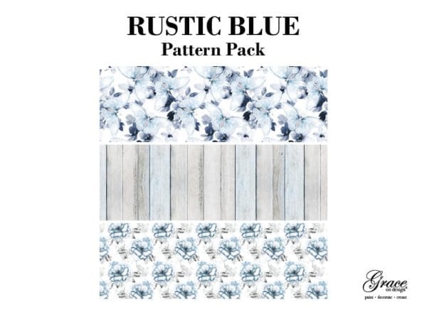 Grace on Design decoupage paper "Rustic Blue Pattern" set of 3