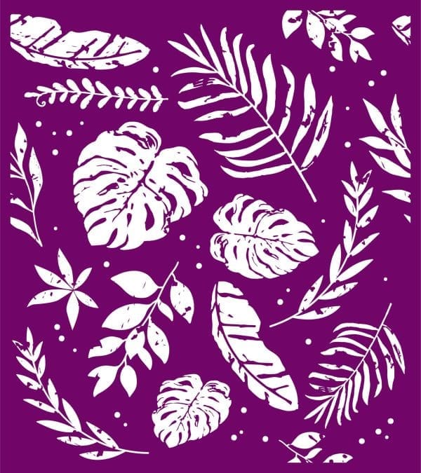Belles and Whistles Silkscreen stencil Botanical 20x25cm - slightly adhesive - reusable