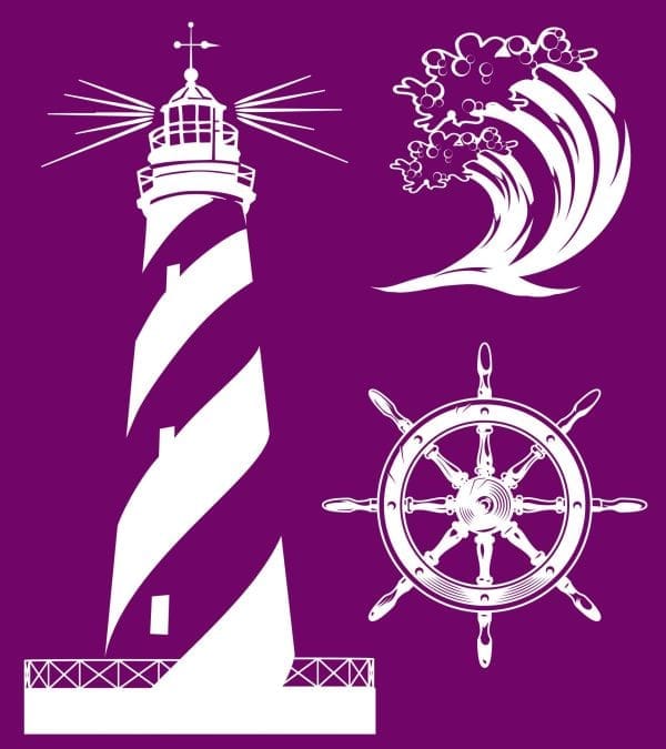 Belles and Whistles Silkscreen stencil Nautical 20x25cm - slightly adhesive - reusable - Image 3