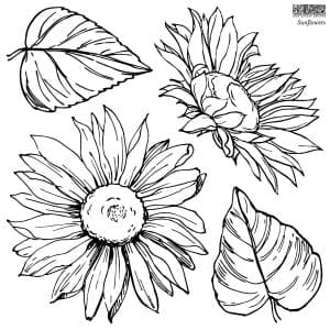 IOD Decor Stamp Sunflowers - Set of 2