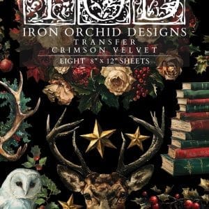 IOD Decor Transfer Crimson Velvet 8 x 12 inch Block