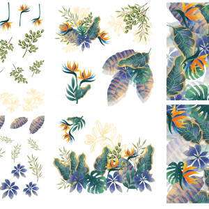 Belles & Whistles Transfer Tropical Leaves 65.5 x 98 cm